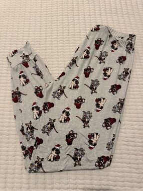 Cozy Grey Pug Holiday Pajama Pants